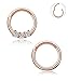 YOVORO 16G 2PCS 316L Stainless Steel Nose Rings Hoop Septum Clicker Ring Cartilage Tragus Piercing 8MM
