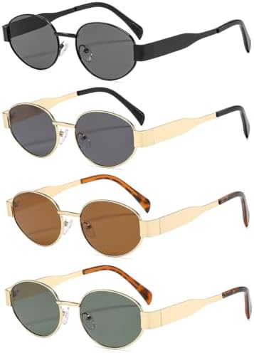 Amazon.com: IKUVNA 4 Pieces Retro Square Aviator Sunglasses  display picture 3