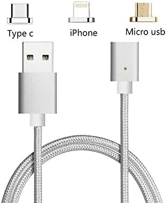 USB C Cable Magnetic,Animoeco Lightning+USB C+Micro 3 in 1 Multiple 2.4A Quick Charger Cable USB Nylon Braided For iPhone 7 7 plus/ 6 6s Plus/iPad Samsung Galaxy S6 S7 S8 plus Lg V20