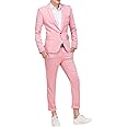 Cloudstyle Men's Suit Single-Breasted One Button Center Vent 2 Pieces Slim Fit Formal Suits