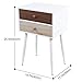 Lifewit White Nightstand with 2 Fabric Drawers, Bedside Table Bedroom Side Table, Modern Accent Table, Sturdy and Easy Assembly, 15.7 × 11.7 × 24.4 in