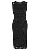 Styleword Women's Sleeveless Cocktail Lace Party Dress(Black,XXL)