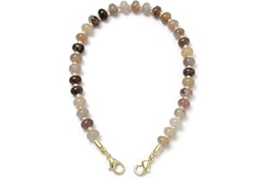 Natural Stone Phone Charm, Beaded Healing Phone Wrist Strap, Handmade Cellphone Chain Lanyard with Tether Tab