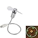 Leegor Adjustable USB Powered Mini LED Cooling Fan Flashing Real Time Display Multifunction Clock Fan