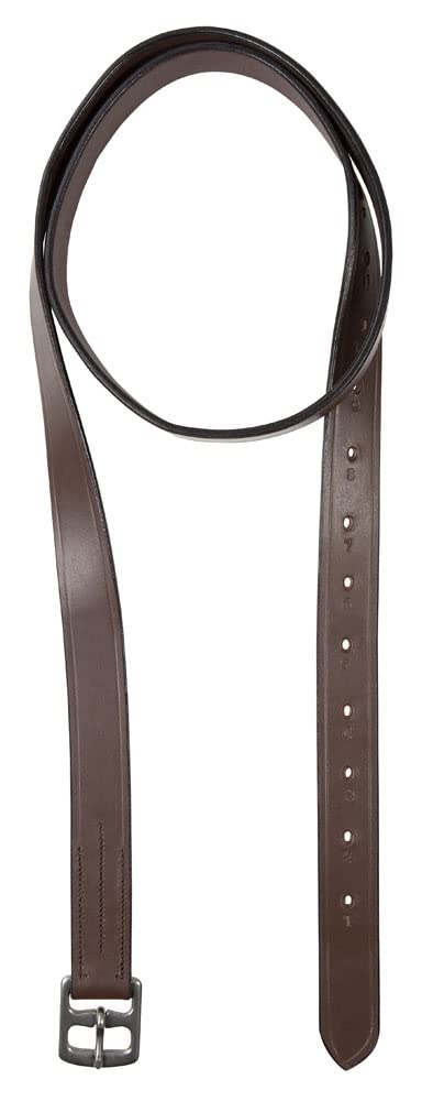 PFIFF 101222 Stirrup Straps Stainless Steel Buckles Pony Brown 1 Pair