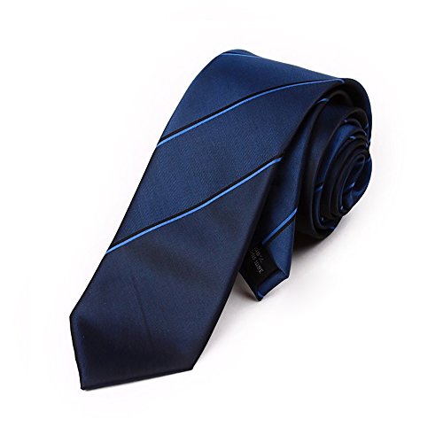Manoble Men's Striped Necktie Blue Gradient 2.75 Inches Tie