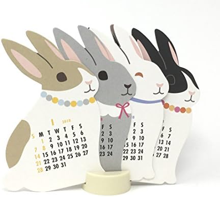 Rabbit Bunny 2018 Die-cut Desktop Calendar