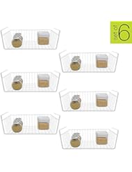 Smart Design Undershelf Storage Basket w/Snug Fit Arms - Medium - Steel Metal Frame - Rust Resistant Finish - Cabinet, Pantry, Shelf Organization - Kitchen (16 x 5.5 Inch) [White] - Set of 6
