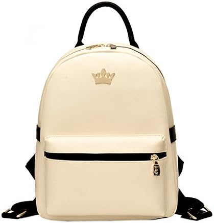 Beibaobao Women's Leather Backpack Purse Girls School Bag Crown Travel Sports