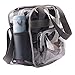 Haoguagua Heavy-Duty Clear Stadium Bag Clear Crossbody Tote Bag NFL & PGA Stadium Approved 12 x 12 x 6, with Extra Long Adjustable Shoulder Strap and Handles (Grey)