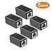 RJ45 Coupler, PLUSPOE in Line Coupler Cat7/Cat6/Cat5e Ethernet Cable Extender Adapter Female to Female (5 Pack Black)
