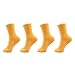 BambooMN Women's Super Soft and Cozy Feather Light Fuzzy Home Socks - Sunshine Yellow - 4 Pair Value Pack - Size 4-10