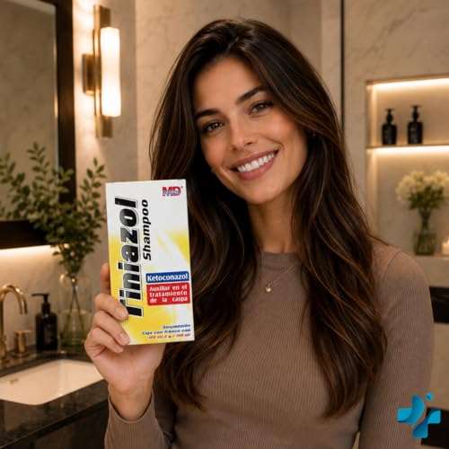 Tiniazol Ketoconazol Shampoo 2 g / 100 Botella con 120 mL Shampoo para la Caspa Seborrea Alopecia Dermatológico MD Liferpal Laboratorios Pack (1)