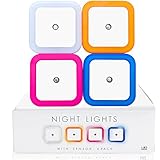 INSONDER Lu LED de Noche - Pack de 4 Luces en 4 Colores con Sensor de movimiento - 0.5W LED - Ideal para Habitación de Bebé de Niño Vestíbul Sótan Garaje Baño Armario Cocina Escaleras - 2 Años de Garantía