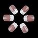 ArtPlus 24pcs Silver Stripe Elegant Touch French Manicure False Nails with Glue Full Cover Long Length Fake Nails Art