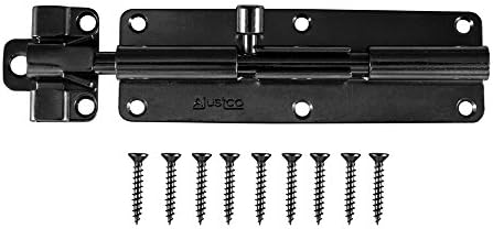 The Only Self-Adjusting 6 Inch Barrel Bolt Lock (Zinc Black)