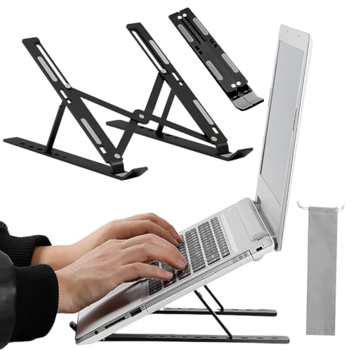 MXHIGO Soporte de Plástico PP Portátil para Laptop, Base Laptop Plegable con 10 Escalones Ajustables, Ligero y Portátil, Soporte Computadora para Ventilación de Calor, Estable y Antideslizante