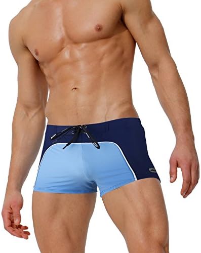 Musgneer Men's Swim Briefs Square Leg Swimwear Trunks Boxer Shorts NB Large