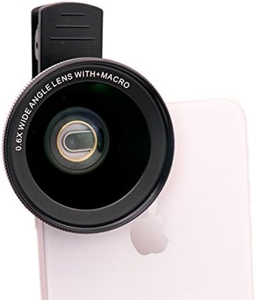 Mobile Phone Camera Lens Kit Super 0.6X Wide Angle and 15X Macro Lens Clip on for Most Smart Phones (Black)