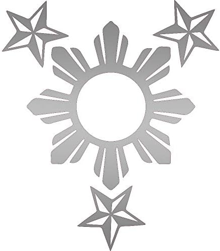 USC DECALS 3 Stars One Sun (Metallic Silver) (Set of 2) Premium Waterproof Vinyl Decal Stickers for Laptop Phone Accessory Helmet Car Window Bumper Mug Tuber Cup Door Wall Decoration