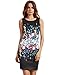 Floerns Women's Floral Print Sleeveless Sexy Bodycon Cocktail Party Round Neck Summer Dresses Black Multicolor Flower M