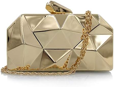 Snywb 女性クラッチファッションジオメトリックイブニングクラッチメタルクラッチ財布 人気海外一番 Color B