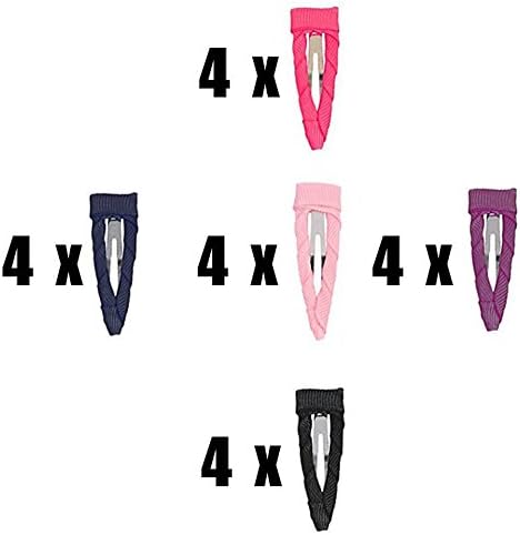 MiaBelllaSophia´s 20 Snap Hair Clips Gift Set – Shocking Pink, Pink, Amethyst, Navy, Black for Girls and Women - 2” Large Clip for Silky, Fine, Thick or Thin Hair to Hold Without Tearing or Pulling