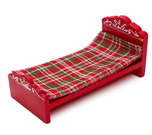 Toyland® 24cm Large Red Elf Bed & Cover - Elf Not Included - Novelty Christmas Decorations