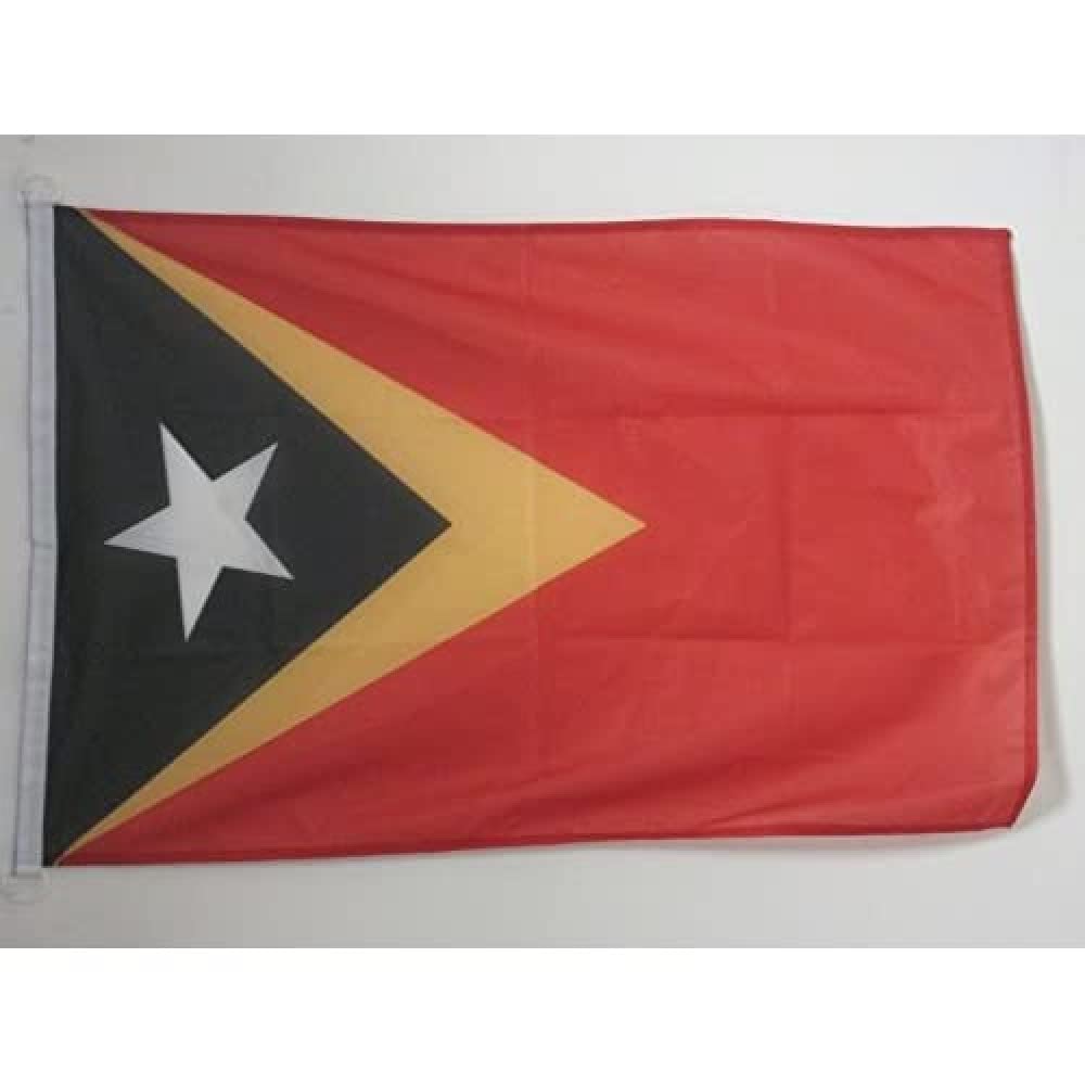 AZ FLAG - East Timor Flag - 2x3 Ft - For Outdoor - East Timorese Banner Knitted Polyester with Two Plastic Rings - Fade Resistant - Vivid Colors - 2' x 3' Feet - 90x60 Cm