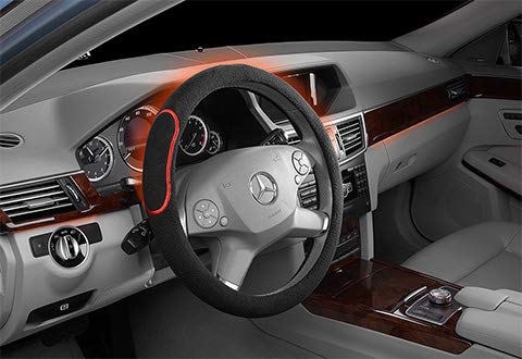 Zadin Heated Steering Wheel Cover,12V Universal Fit,Auto Steering Wheel Black Protector Cover with Heater,Premium Quality,Comfortable Feeling,Elegant Design - Thumbnail 2