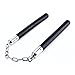 Nunchaku, Rubber Safety Nunchucks Training Martial Arts with Steel Swivel Chain, Black