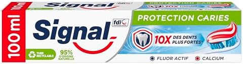 Signal Anticaries Protection Pasta dentífrica com flúor e cálcio, 100 ml, A embalagem pode variar