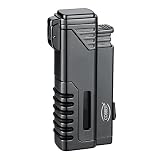 Cobber Torch Lighter, Quad 4 Jet Red Flame Refillable Butane Lighter with Punch