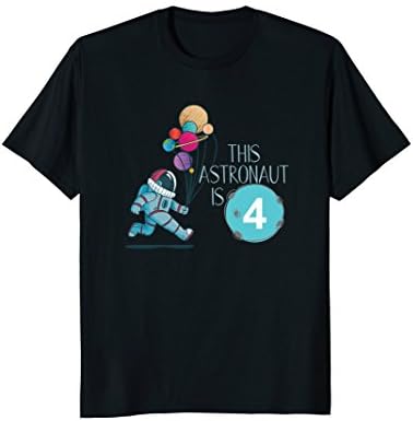 Kids 4th Birthday Boys Astronaut T-Shirt