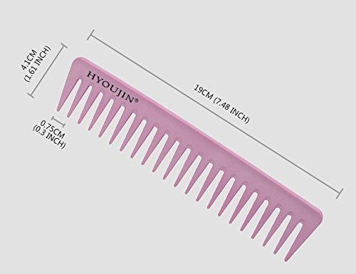 HYOUJIN 5in1 6ps Pink Professional Hair Styling Comb Set kit Beard Comb kit set & Heat-resistance w/Cutting Comb + Wide tooth comb + Pintail comb + 2 Hair Clips & Felt Pouch - Thumbnail 5
