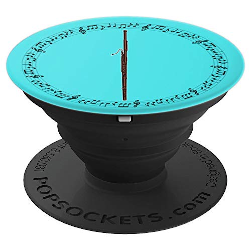 Bassoon Player Gift - Music Notes in Circle - Aqua - PopSockets Grip and Stand for Phones and Tablets - Thumbnail 6