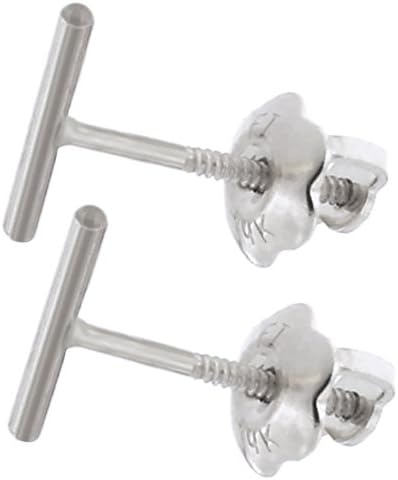 Automic Gold Solid 14k Yellow, White or Rose Gold Line Stud Screwback Earrings