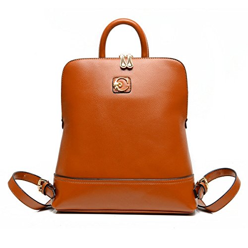 LOFBAG?Vintage Retro British Wind Shoulders Bag Fashion Girl's Student Backpack School Bag ( Brown )