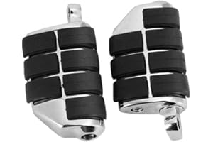 YYMOTO Motorcycle Foot Pegs Chrome Highway Pegs Footrest Aluminum Motorcycle Footboards for Harley Davidson Street Glide Softail Sportster Dyna for Yamaha Suzuki Kawasaki Honda