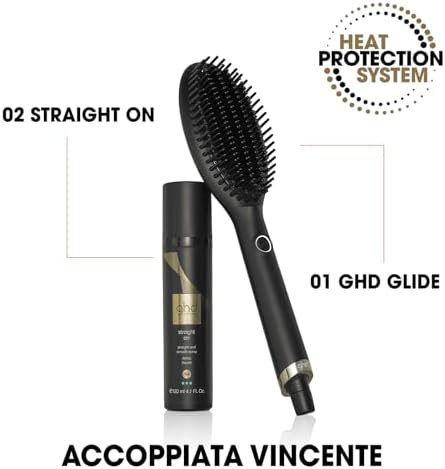 glide, Spazzola Lisciante per Capelli Professionale Anticrespo, Nero