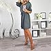 Hotkey Womens Summer Dress Casual Solid Half Sleeve Dress Shirt Dress Evening Party Dress Sundress Cocktail Party Dress Graythumb 2