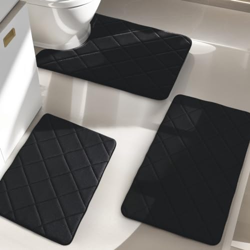 yihouse 3 piece bath mat set