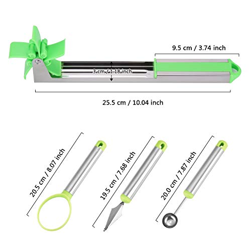 image for Watermelon Windmill Cutter Slicer, 【4 Pack】 PEYOU Stainless Steel 