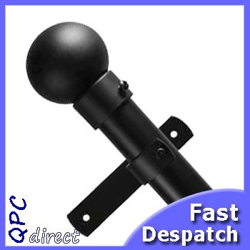 Qpc Direct 25 28mm Chunky Metal Curtain Pole Matt Black Ball