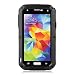 Love Mei Water Resistant Shockproof Aluminum Gorilla Glass Metal Cover Case for Galaxy S5 (Black)