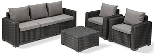 Allibert Lounge Sofa, Balkon, Lounge California Sofa, graphit/panama cool grau, 199 x 68 x 72 cm, 233053,Graphit/ Panama Cool Grey – Bild 3