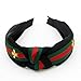 Red Green Stripe Headbands for Women - Hair Hoops with Bee Animal - Cross Knot Hairbands with Cloth Wrapped for Girls - 3Pcs (Bee Animal Style)