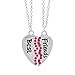 MJartoria Best Friend Necklaces BFF Necklace for 2 Friendship Valentines Day Gifts Split Heart Necklace Weirdo 1 Weirdo 2 Best Friends Forever Pendant Set (Silver, Best Friends)