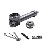 Metal Skull Design Fashion Pipe with Detectors Light (Silver)
