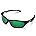 black matte frame with Green lens